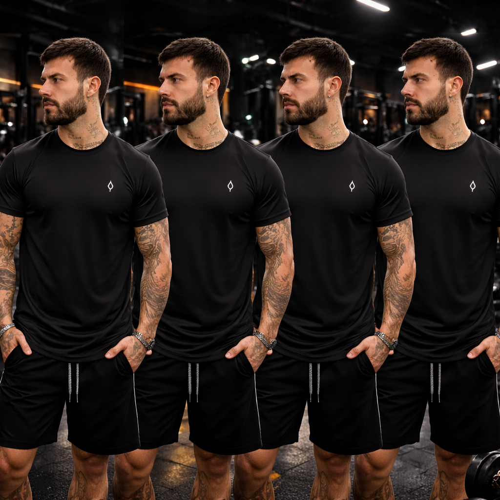 KIT 4 Camisetas Dry Esportiva Masculina Manga CURTA Treino Academia