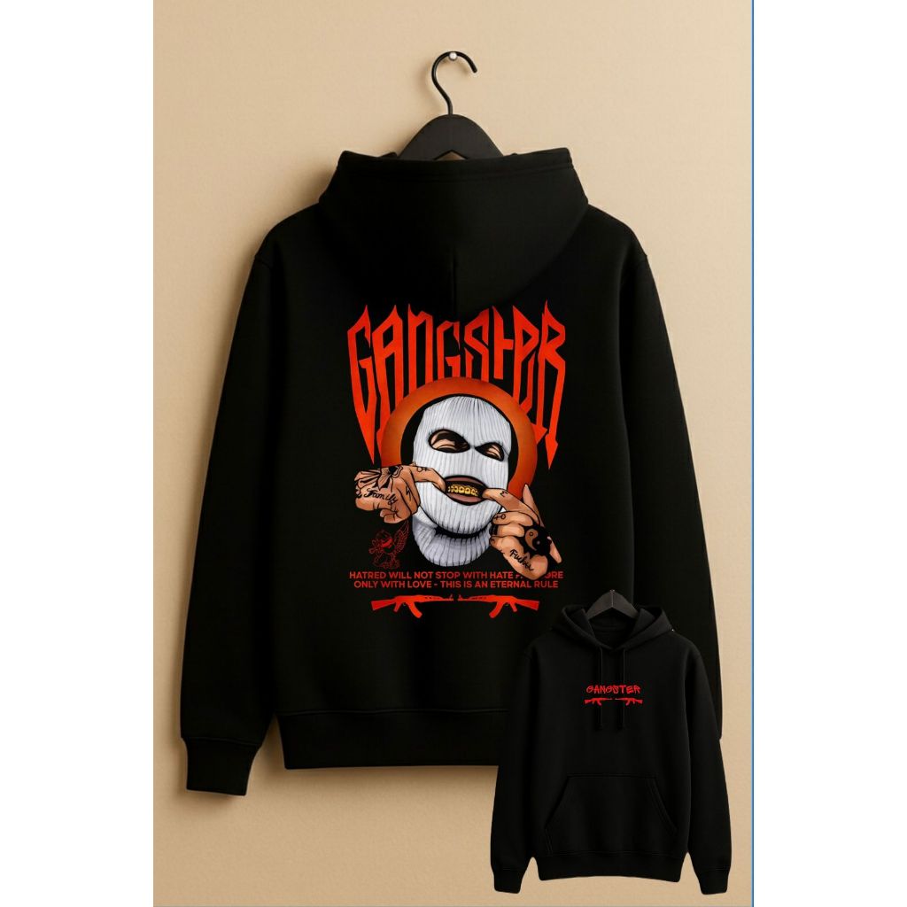 Blusa de Moletom Gangster Capuz Canguru Agasalho Flanelado Envio Rápido