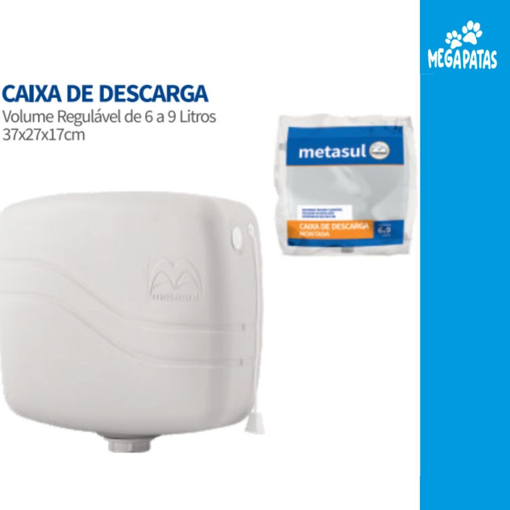 Caixa De Descarga Plástica 6-9 Litros - Metasul - Branca
