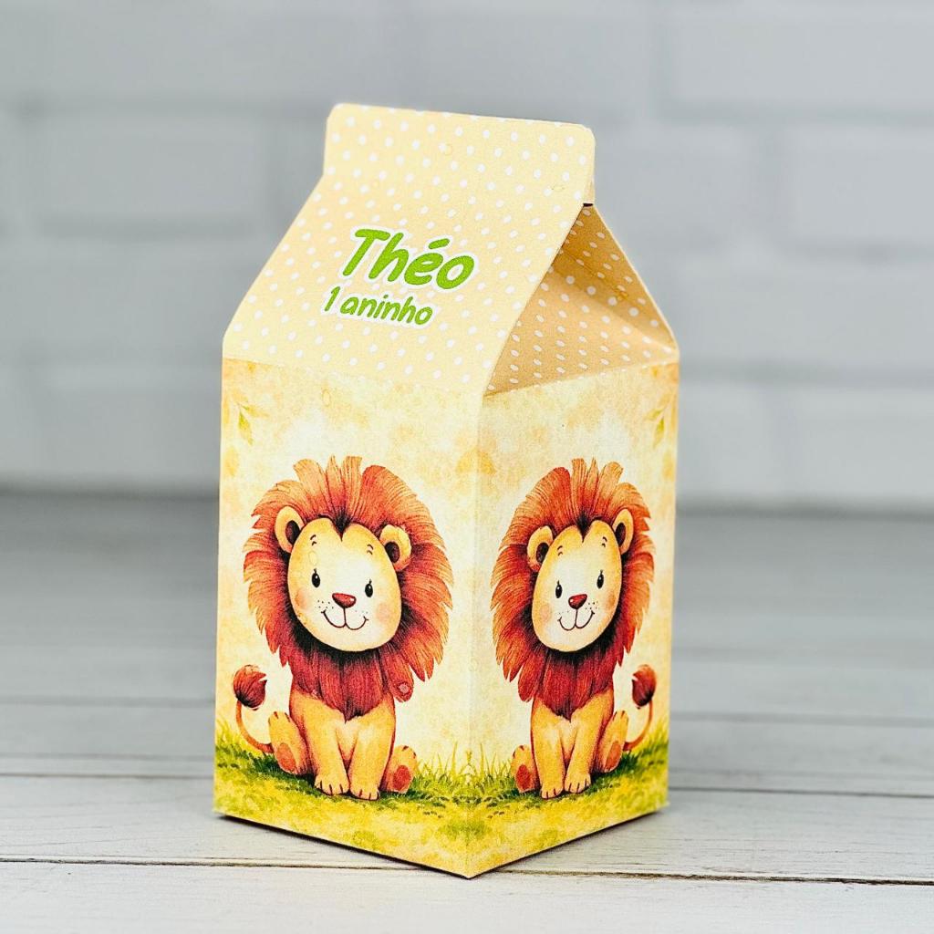 Caixinha Leãozinho | Caixa Milk Personalizada Mimos Aniversário Lembrancinhas Personalizados Kit Festa