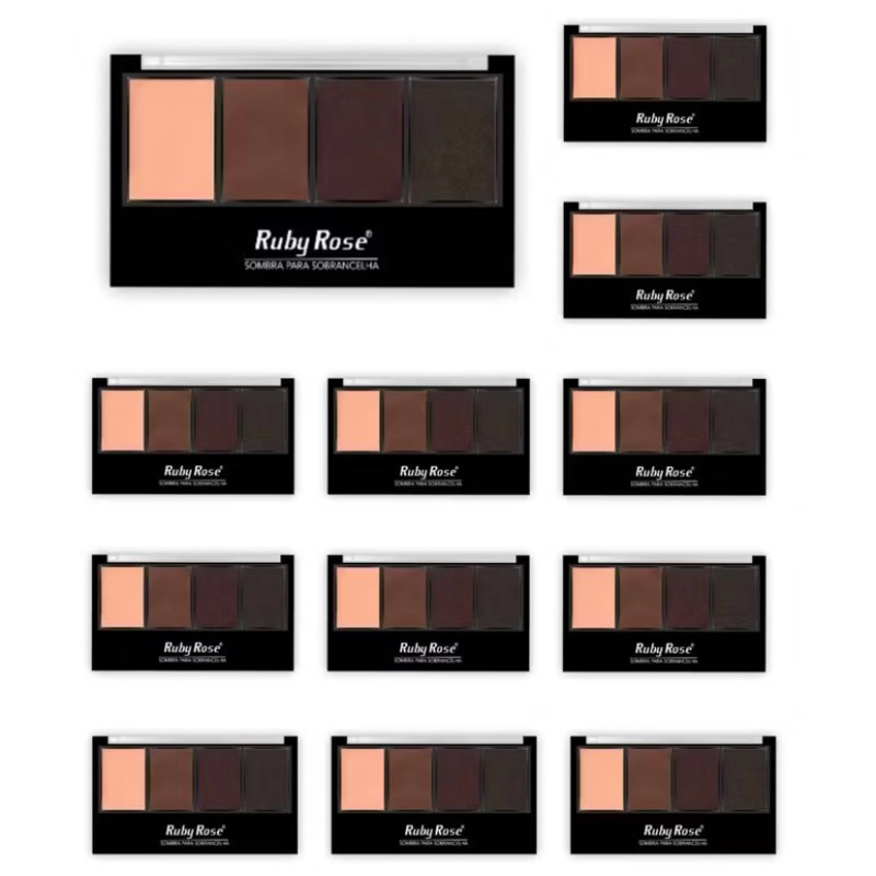 Paleta de Sombras para Sobrancelhas Ruby Rose com Alta Pigmentação e Fixação