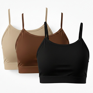 Kit 3 Tops Cropped Suplex com Bojo Academia Fitness Casual Atacado em Oferta na Shopee