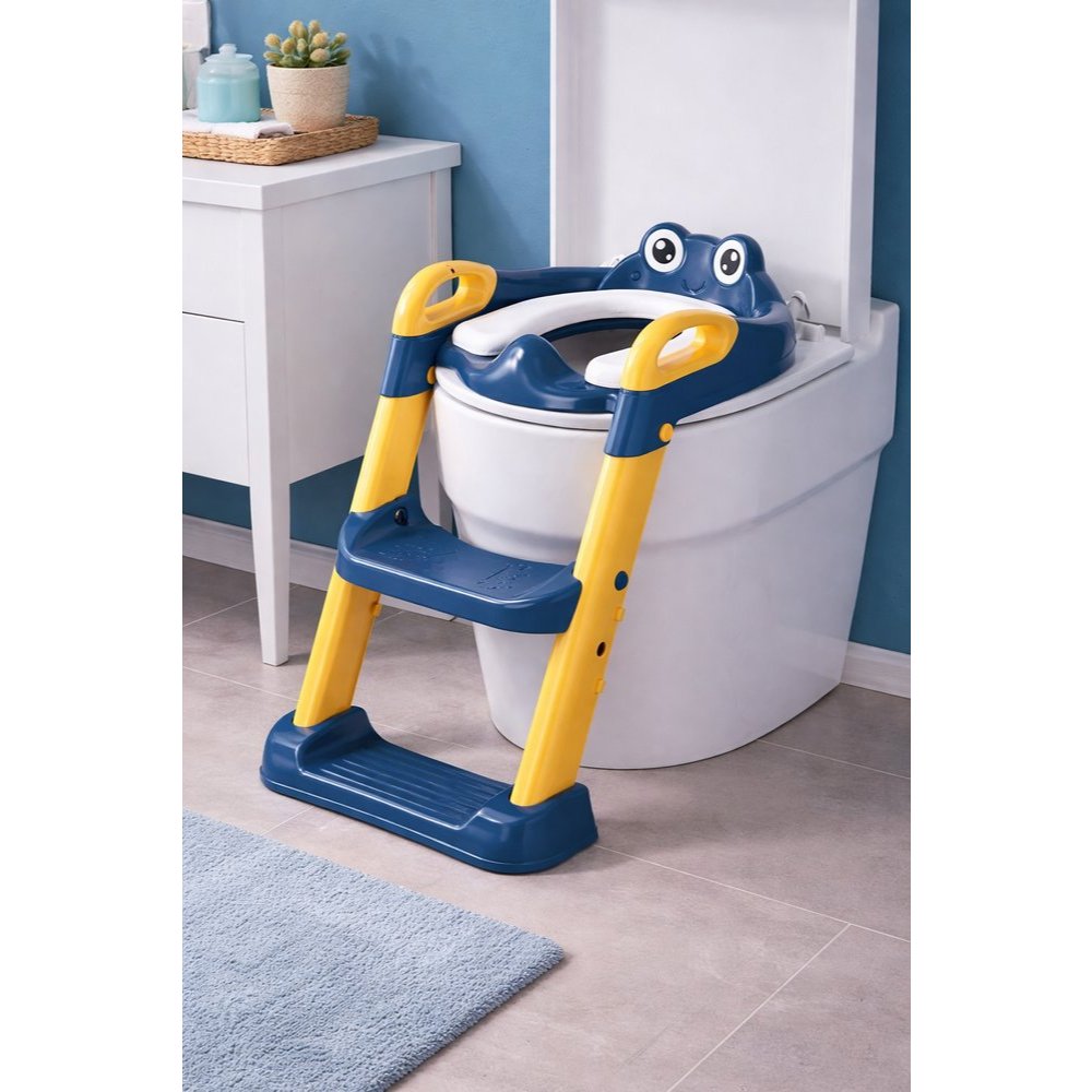 JOYA KID Troninho infantil Assento Redutor Infantil com Escada para Vaso Sanitário, Cor Azul e Rosa