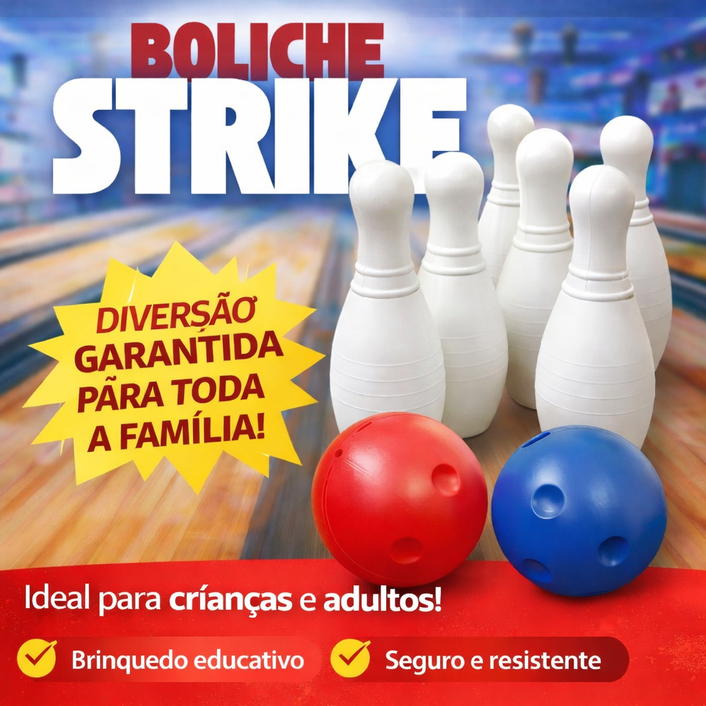 Kit Mini Boliche Brinquedo Infantil 6 Pinos 17 cm e Duas Bolas Para Crianças/Adultos Muita Diversão