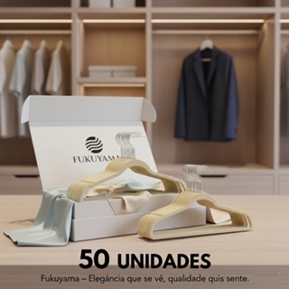 KIT 50 CABIDES AVELUDADO BEGE ADULTO FUKUYAMA Antideslizante Slim Com Gancho Giratório 360° em Oferta na Shopee