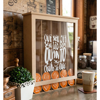 Suporte Porta Cápsulas café Dolce Gusto +acrílico E Adesivo 40x30cm em Oferta na Shopee