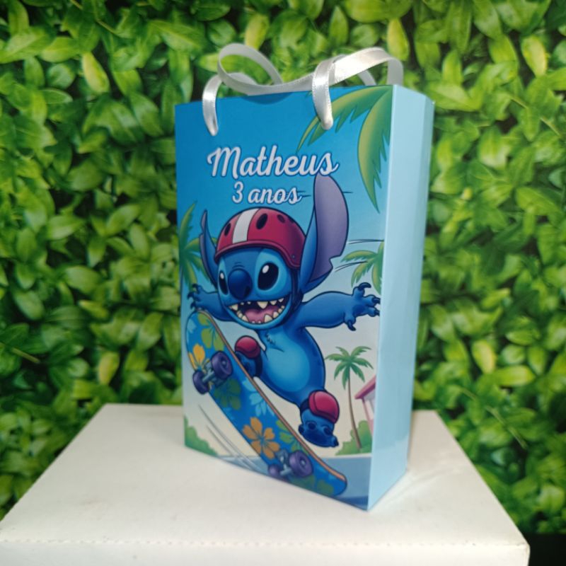 Sacolinha lembrancinha personalizada tema STITCH aniversário infantil festa menino