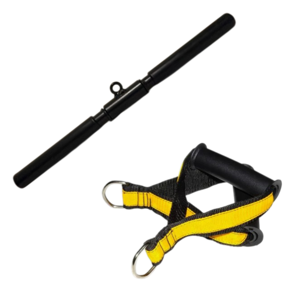 Kit Puxador Reto Com Giro +Puxador Estribo Manopla Profissional Crossover Estaçao Treino Residencia