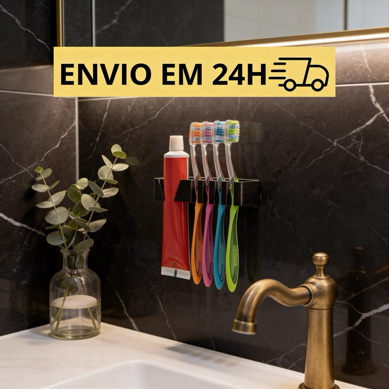 Suporte de Escova de Dente e Pasta | Organizador SimplesP18 em Oferta na Shopee