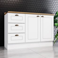 Balcão 2 Portas com Tampo Clássico Americana Henn 120cm