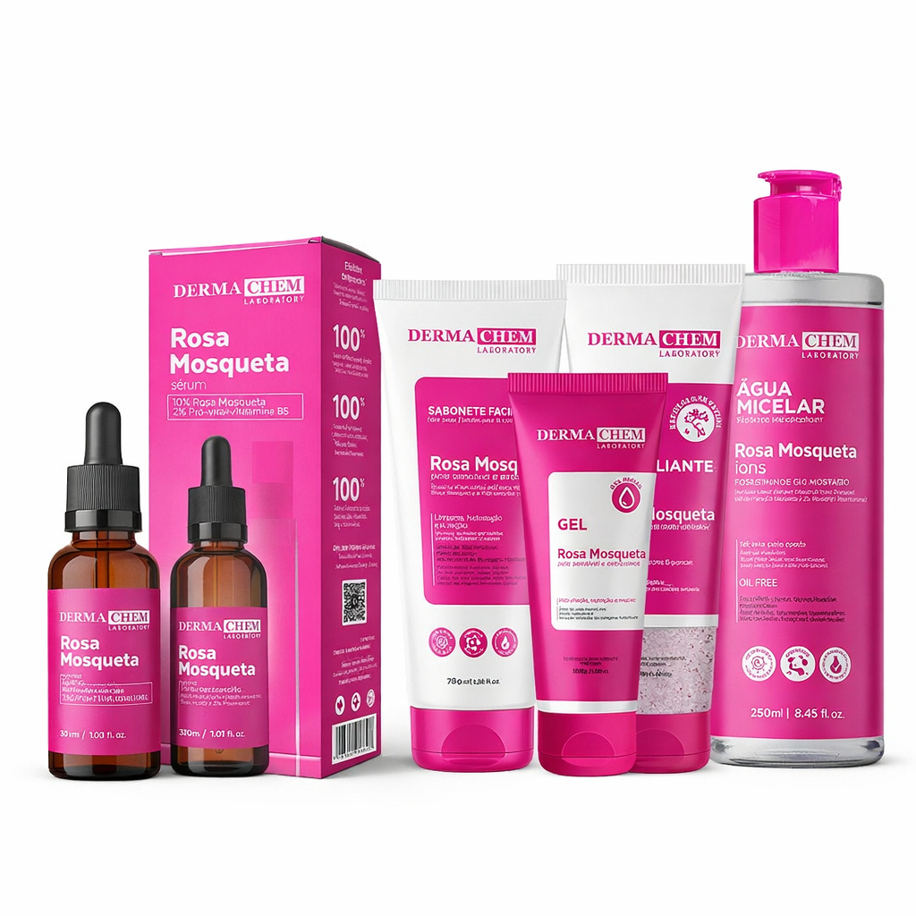 kit Skincare Rosa Mosqueta Dermachem Renovação Uniformizante em Oferta na Shopee