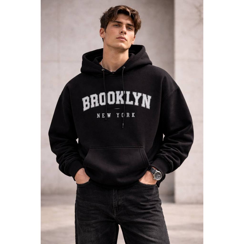 Moletom Blusa de Frio Quentinho Confortável Estampado Brooklyn Lançamento Tendência