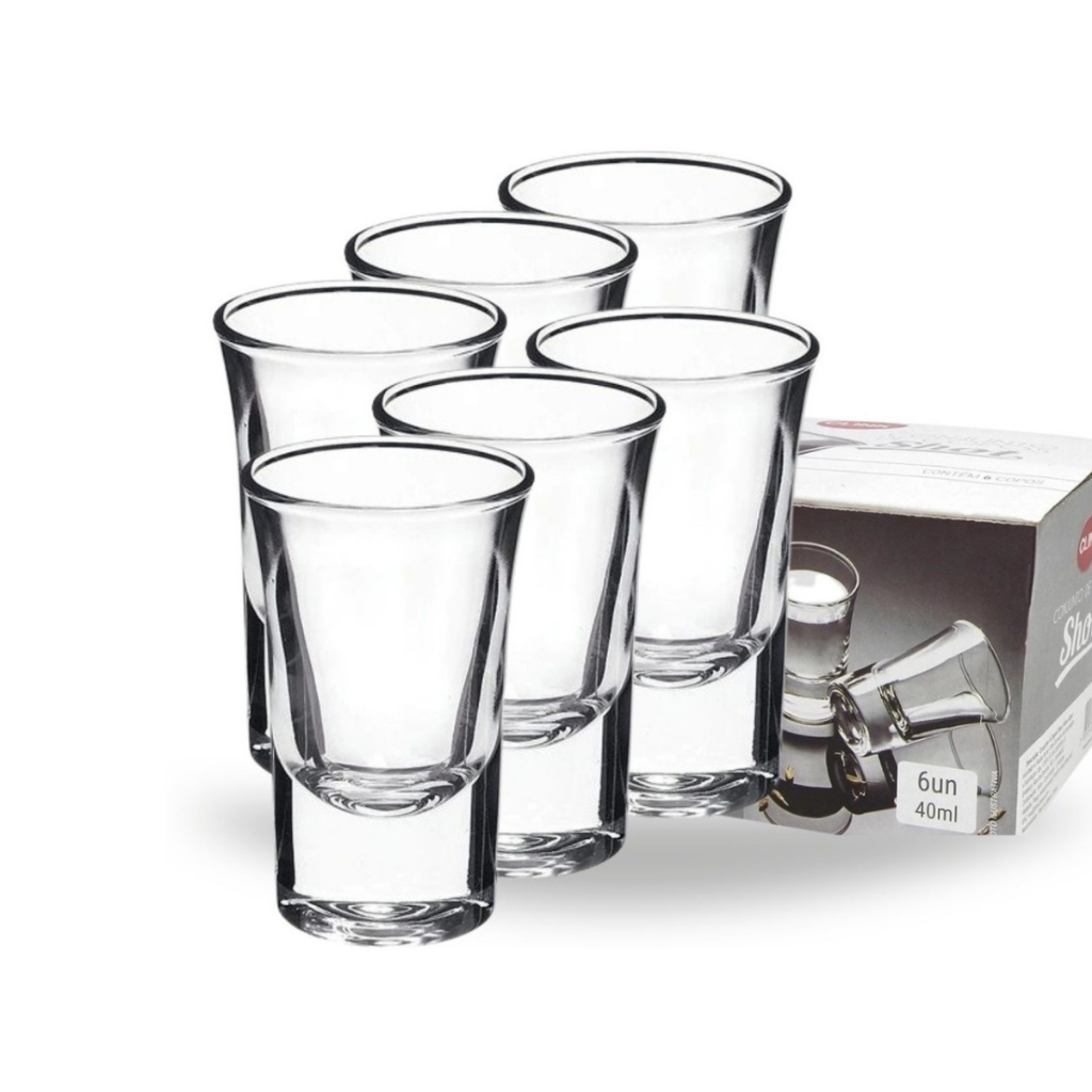 kit 6, 12 ou 24 Copo de Dose Cachaça Shot Ideal Para Drinks Caipirinha Tequila Pinga Licor Copo Shot em Oferta na Shopee