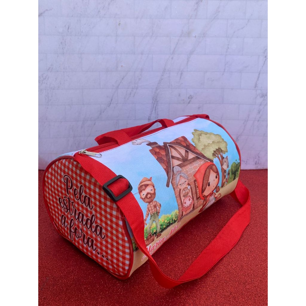 Mini Mala Bolsa Cilindro Chapeuzinho Vermelho Festas Aniversário Lembrancinha Infantil Personalizados