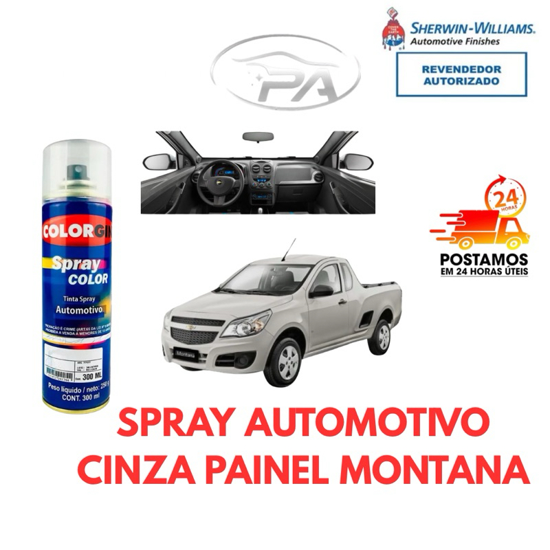 Spray Tinta Automotiva Cinza Painel GM Montana – Restaurar Plástico Interno, Tabelier e Acabamentos