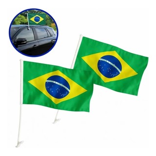 Kit 2 Bandeira Brasil Vidro Janela Carro Torcida Copa Do Mundo Manifestação Brasil