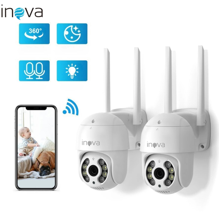 INOVA Câmera segurança Prova D'água sem fio 360 HD1080P IP66 APP YOOSEE visão notturna ICSEE