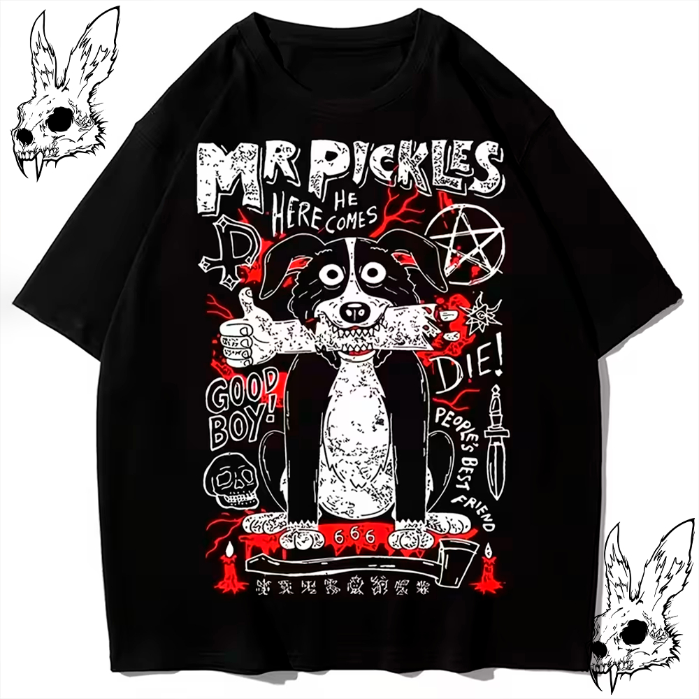 Camiseta Básica e OVERSIZED Estampada Pickles Dog Devil Horror 666 Animals Streetwear -Dead Bunny