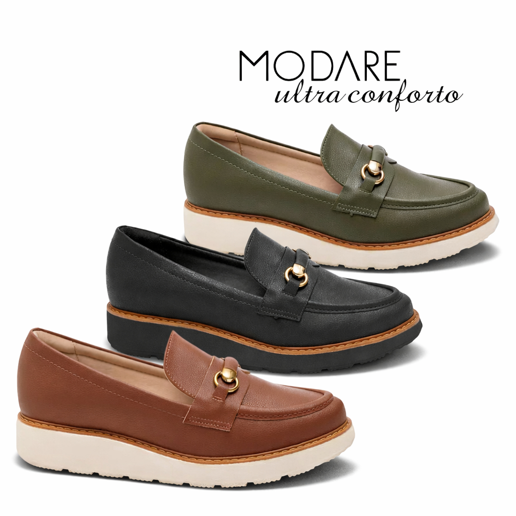 Sapato Ultra Conforto Mocassim Feminino Modare Casual Napa 