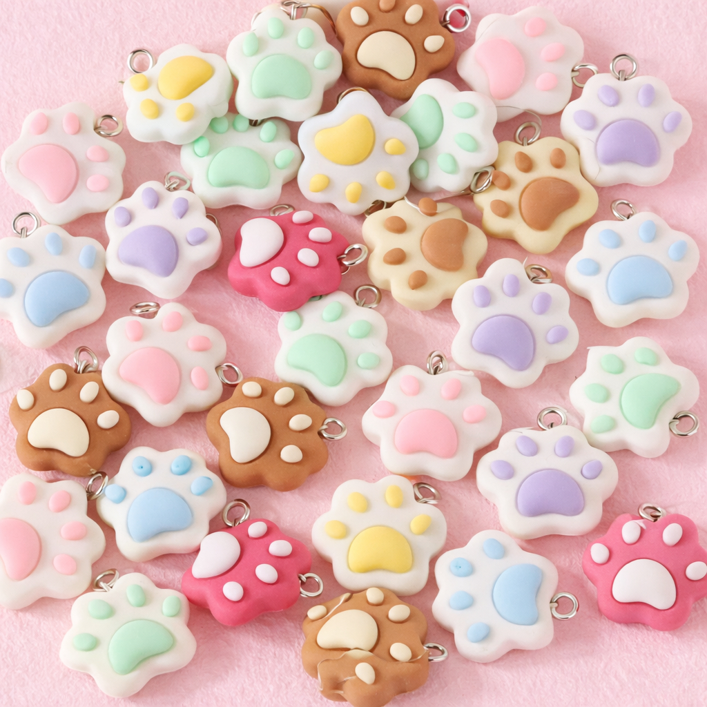 Kit 10 Pingentes Patinha De Cachorro Infantil Coloridos em Oferta na Shopee