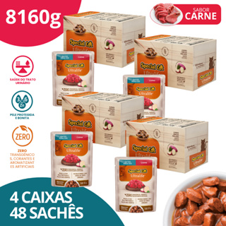 Kit 4 Caixa 12 Special Cat Ultralife Sachê Adultos Sabor Carne - 85g em Oferta na Shopee