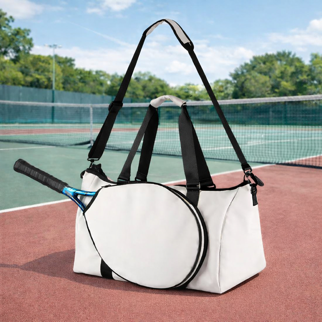Bolsa Mala Raqueteira Porta Raquete Beach Tennis Badminton Reforçada Moderna Impermeável Ombro Transversal Premium