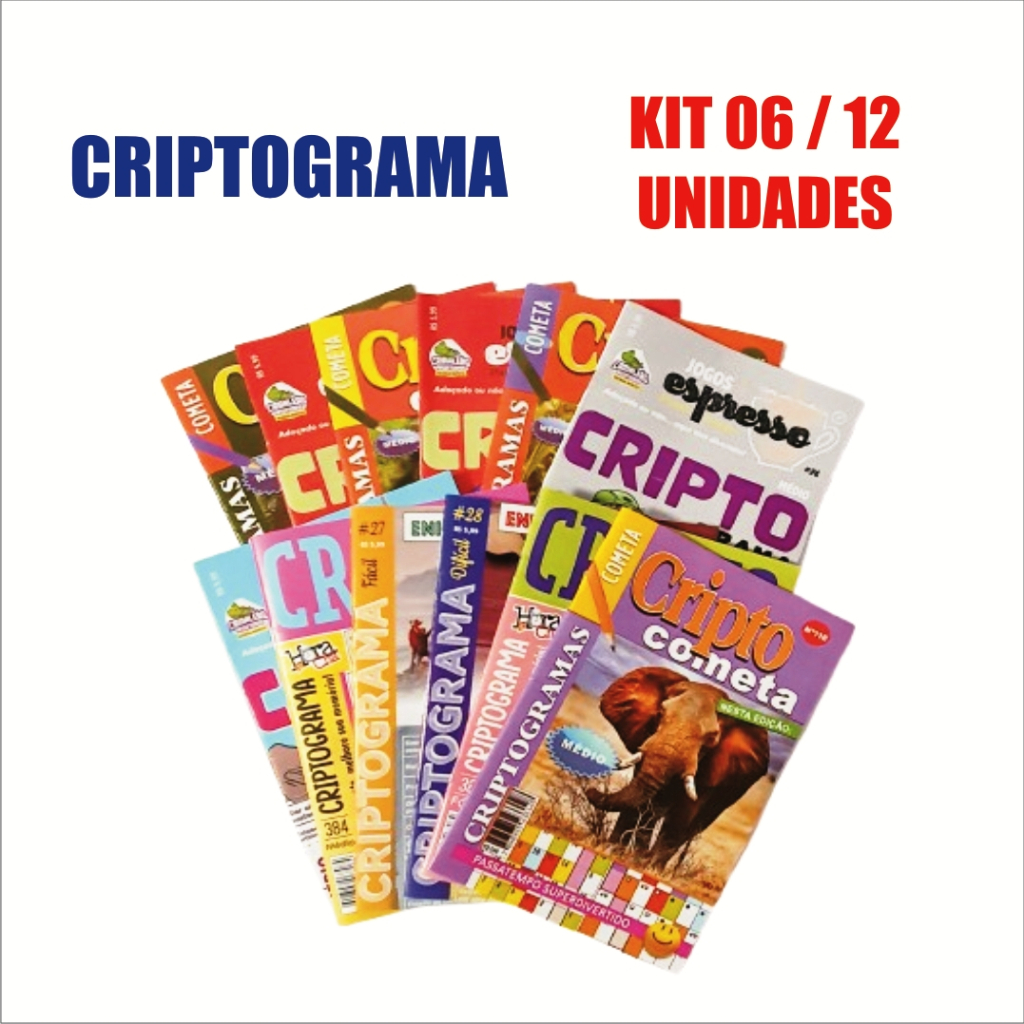 Kit com 06 / 12 / 24 - Revistas Passatempo - Criptograma - Sortidas