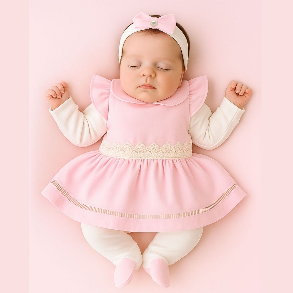 Saida Maternidade Bebê Menina Lavínia 05 peças Roupas de Bebê
