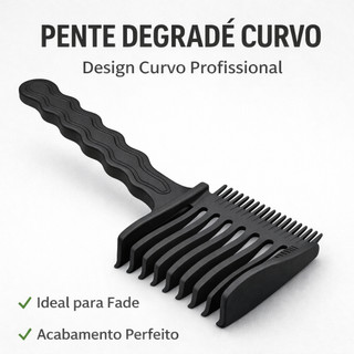 Pente Barber para Degradê com Máquina – Curvo Ajustável Profissional