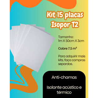 15 Uni Placas de Isopor 3cm Isolamento Calor e Som Anti Chamas em Oferta na Shopee