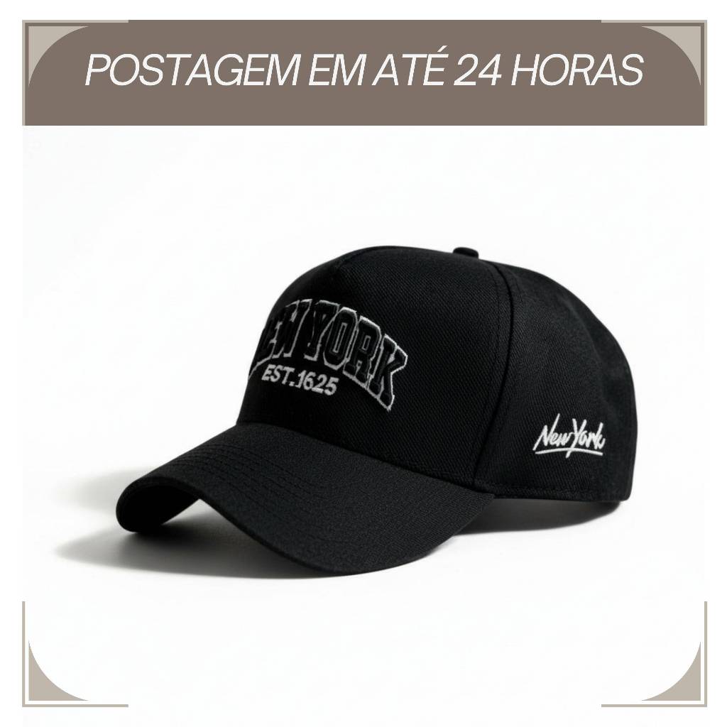 Boné SNAPBACK NY Americano Aba Curva Bordado Alta Definição Masculino Feminino em Oferta na Shopee