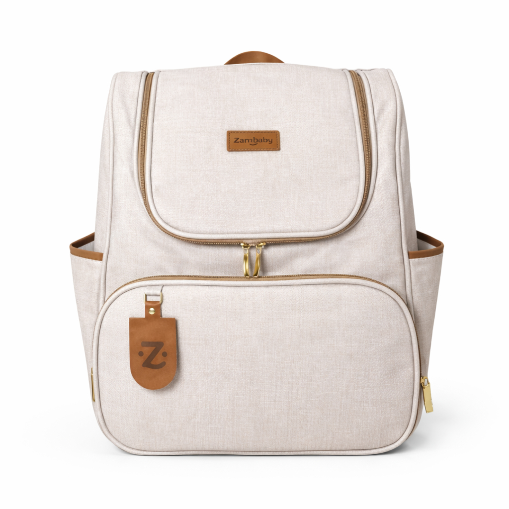 Mochila Maternidade Linho Impermeável Grande Premium Saída Maternidade Bebê