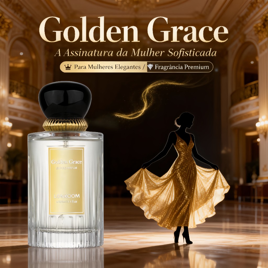 LONKOOM Golden Grace Perfume Feminino 100ml Eau de Parfum  Cheiro Duradouro em Oferta na Shopee