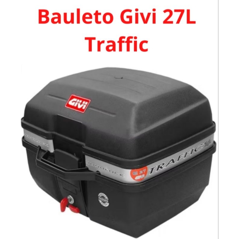 Bauleto Moto 27 litros Givi Traffic Monolock C/Kit Fixação Base Universal Reforçado Melhor Qualidade