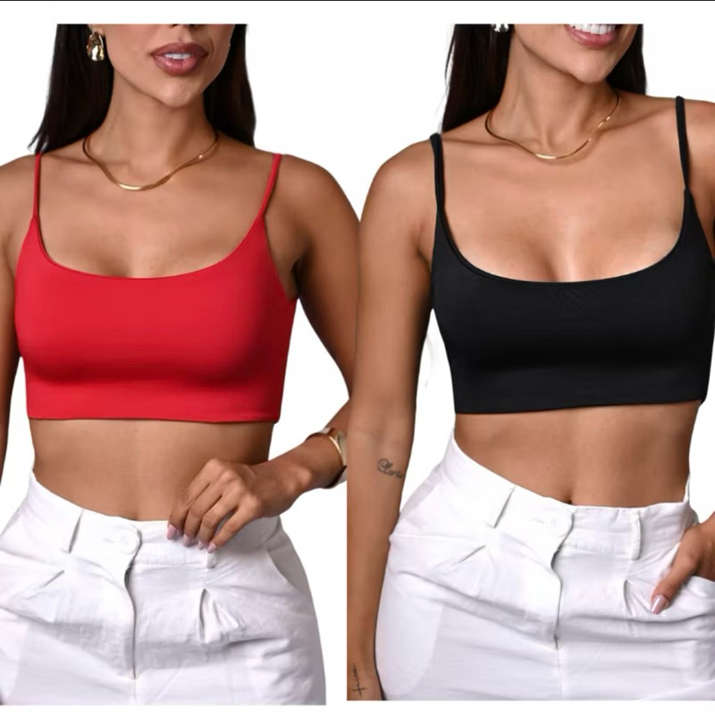 Kit 10 Revendedor Top Cropped Curto Forrado Academia Moda Gringa Blogueira Fitness Preço de atacado