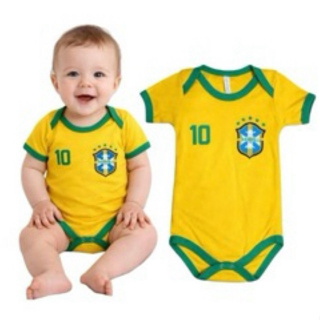 Body Bebê Brasil Seleção Amarelo Infantil Copa Futebol Menino Menina em Oferta na Shopee