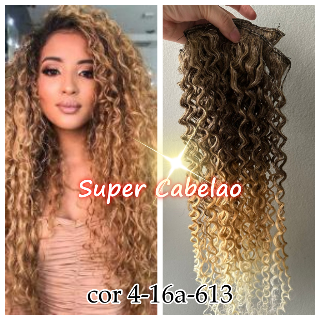 7 kits partes cor 27# Loiro mel ( Loiro escuro ) aplique cacheado tic tac afro crespo alongamento 100gramas Organico