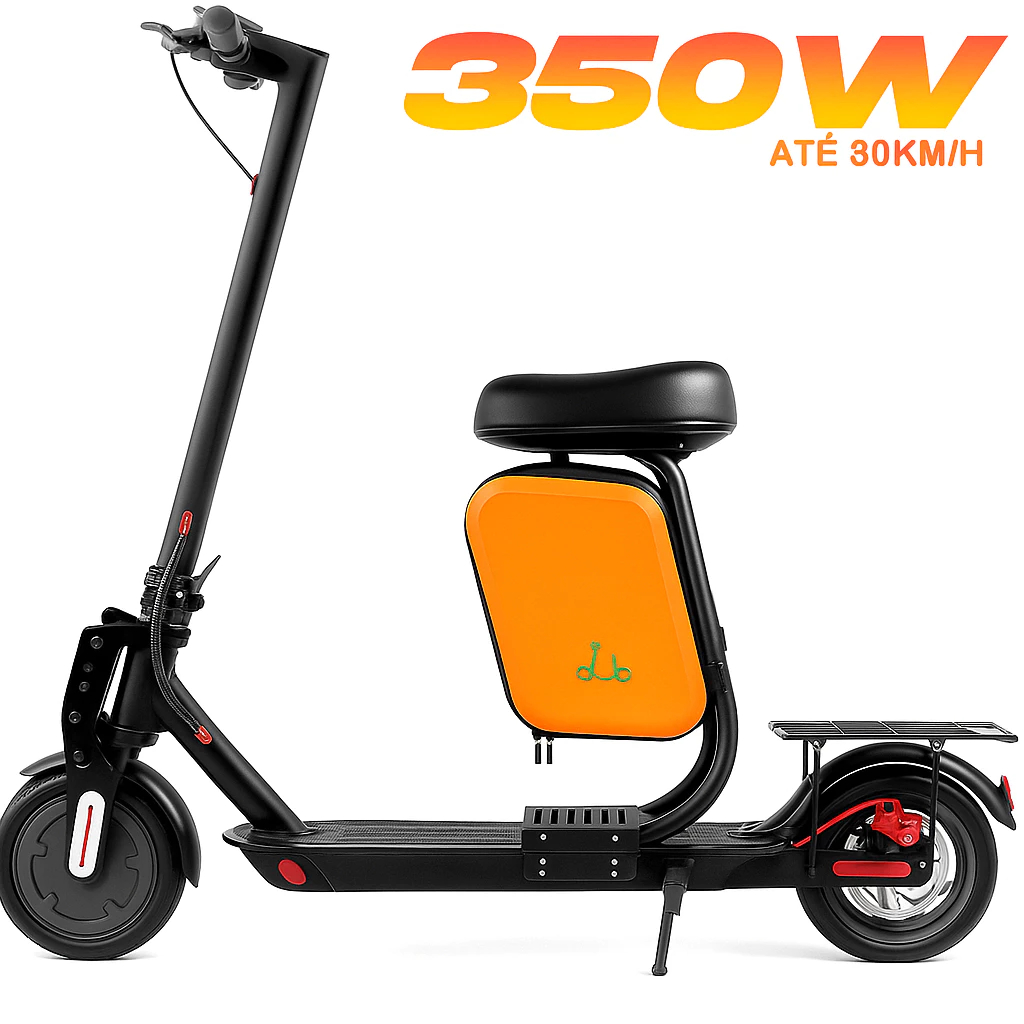 PATINETE ELÉTRICO 350W COM BANCO E PORTA OBJETO