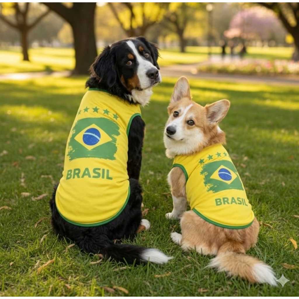 Camisa Brasil regata copa do mundo Pet Cães