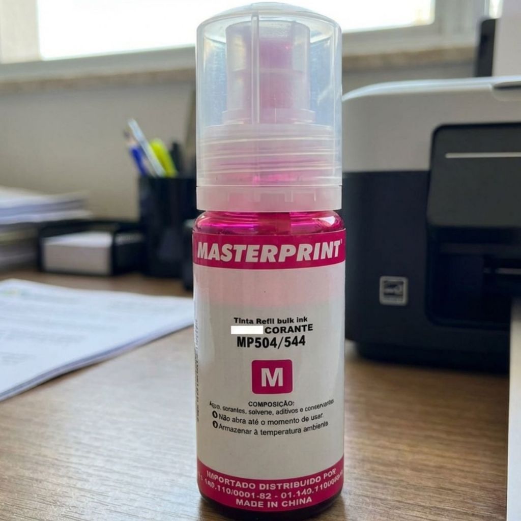 Refil Tinta Magenta 70ml Alto Rendimento Impressão Colorida Intensa  Econômico Tanque de Tinta Profissional 504-544