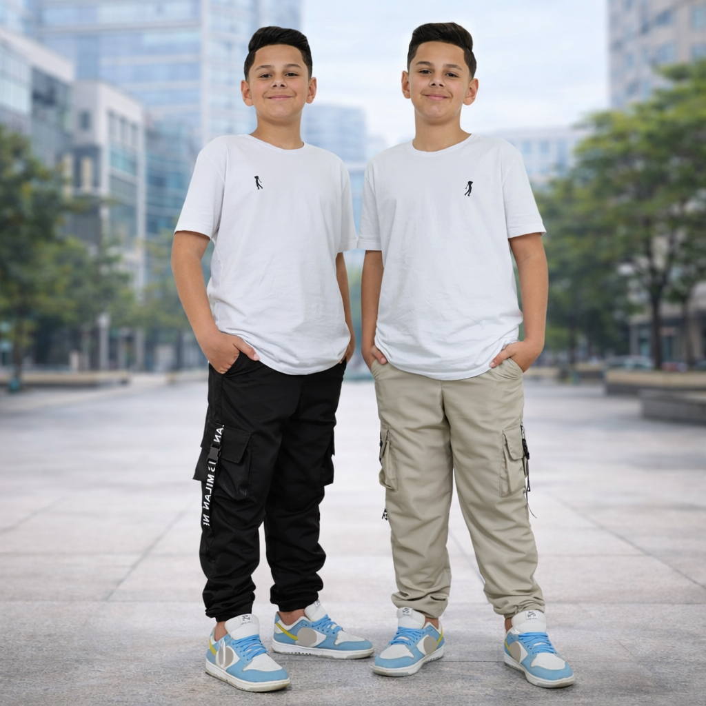 KIT e Unidade Calça Infantil Menino Tactel Jogger Com 4 Bolsos Cargo Estiloso 4 Cores Skate Street Calca Masculina T