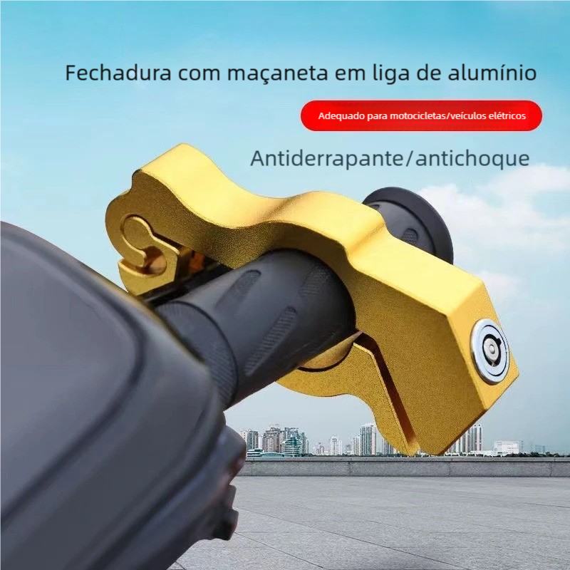 Tranca Moto Antifurto Trava Manete - Universal de Alumínio Naval Segura