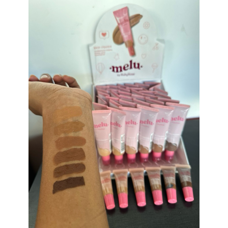 Base Líquida Melu Ruby Rose com Cobertura Média e Acabamento Semi-Matte 29ml