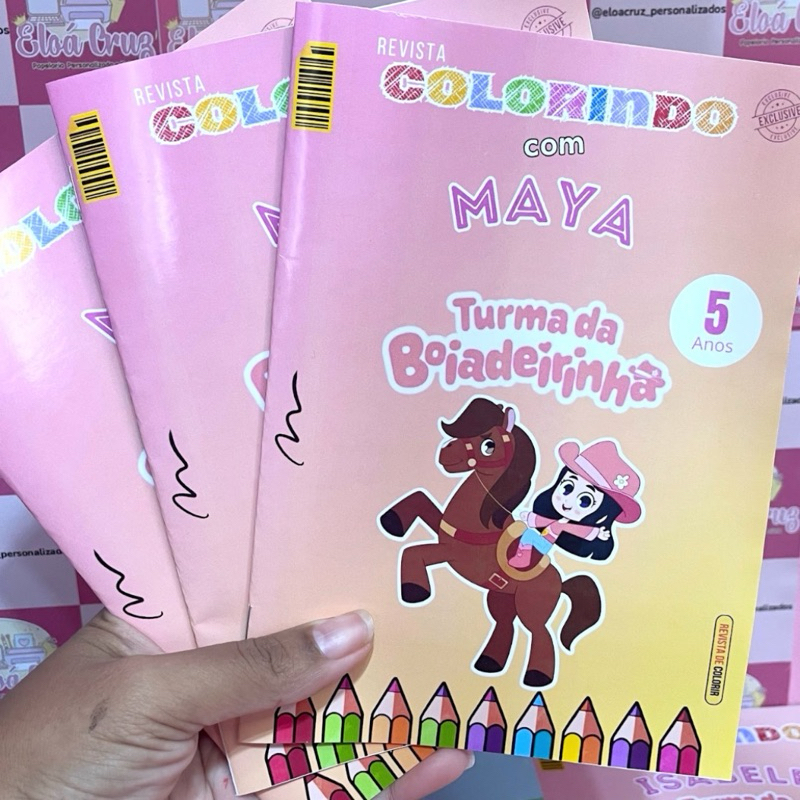 Kit Livrinho Revistinha de Colorir Boiadeira Turma da Boiadeirinha  Personalizado Lembrancinha de Festa Infantil