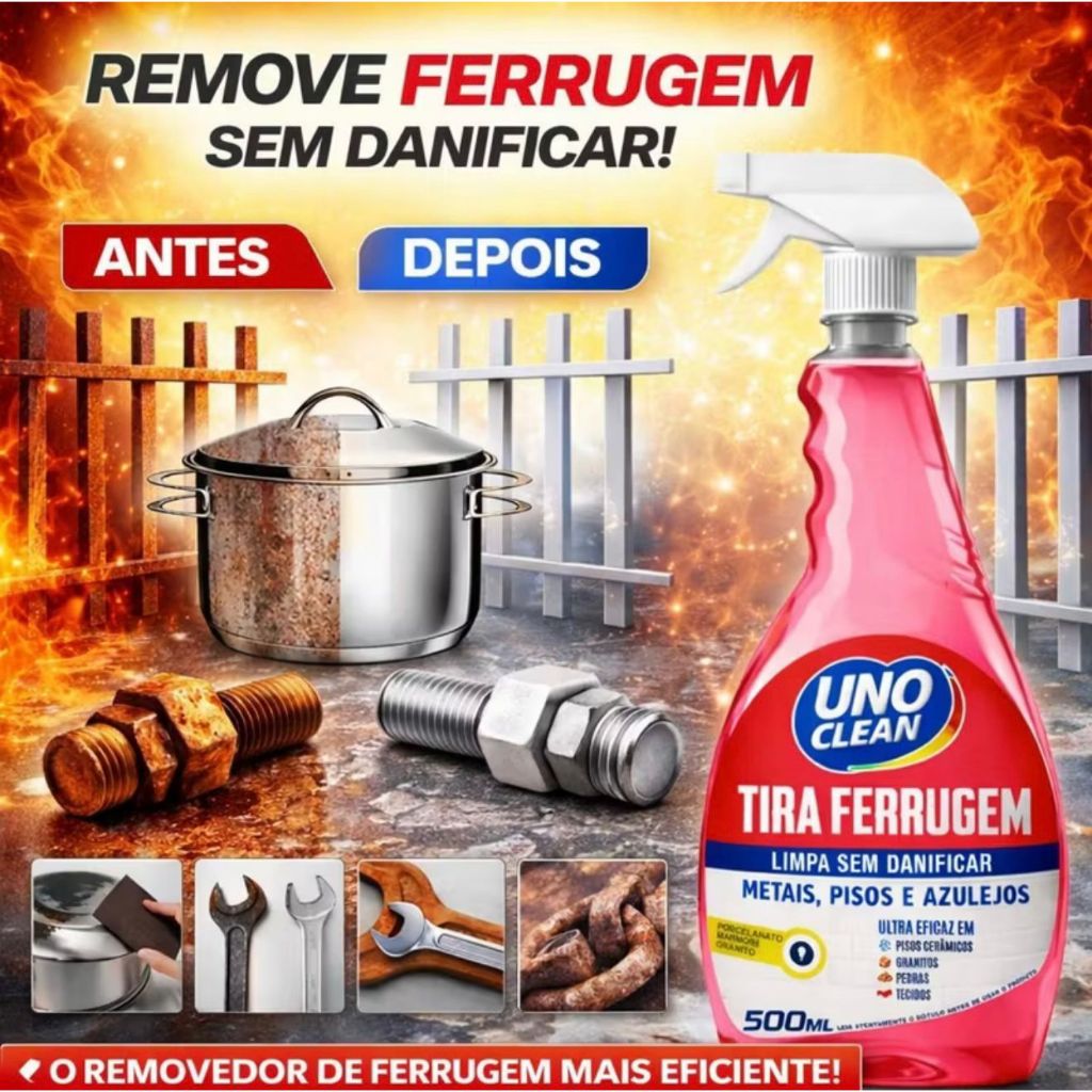 Tira Ferrugem Spray Premium Provita 500ml/1L Remove Ferrugem De Metais Inox Azulejos E Ferragens