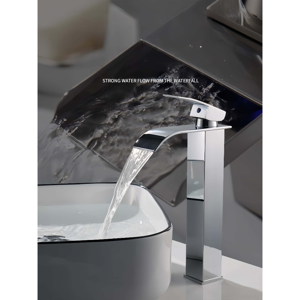 Torneira Monocomando Cascata Alto Misturador Banheiro - 30CM