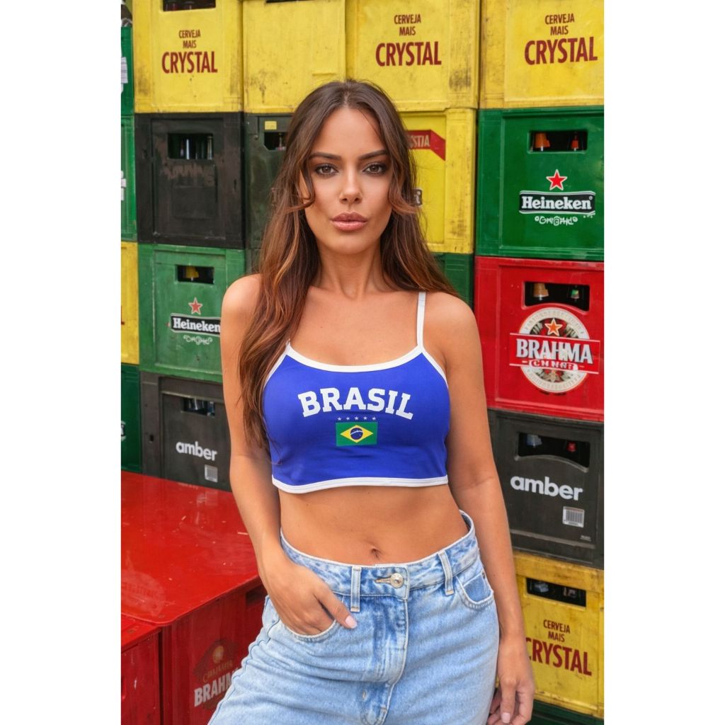 TOP HEXA AZUL Fitness Alta Sustentação Academia Treino Confortável Sem Transparência