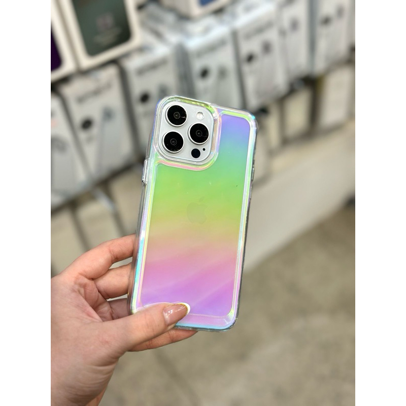 Capa Capinha Espelhada Holográfica para iPhone 16 PLUS Proteção Luxo Elegante