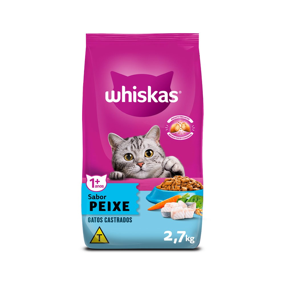 Ração Whiskas Peixe Gatos Adultos Castrados 2,7 kg