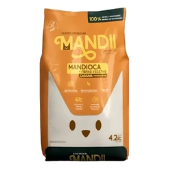 Areia de Gato MANDII Super Premium – Fibras Naturais de Mandioca 2,6KG, 4,2KG e 8,4KG